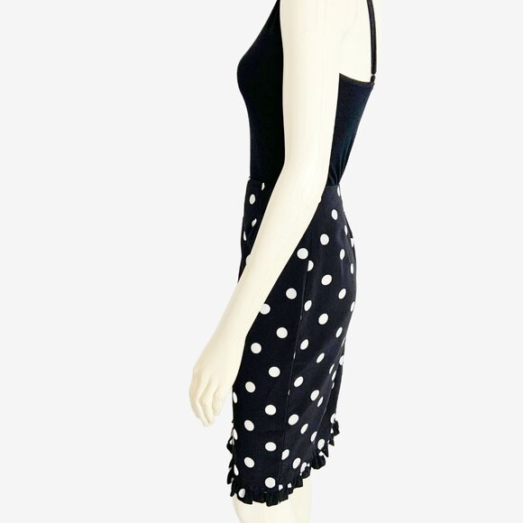 Vintage Black and White Polka Dot Print Skirt / size Medium - Picture 7 of 7